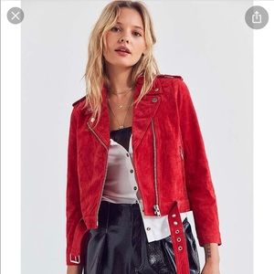 Debbie Harry obey red suede leather jacket
